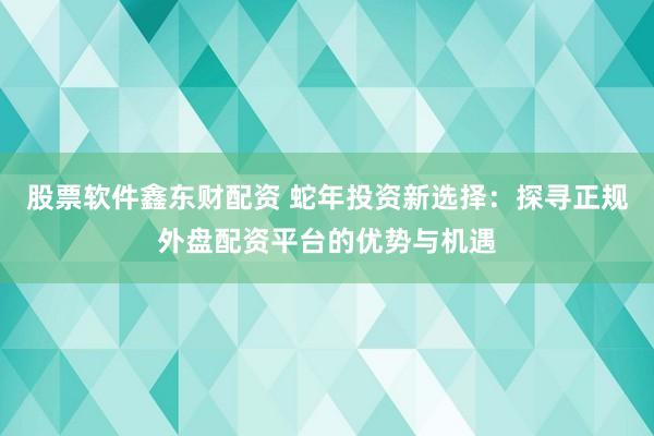 股票软件鑫东财配资 蛇年投资新选择：探寻正规外盘配资平台的优势与机遇